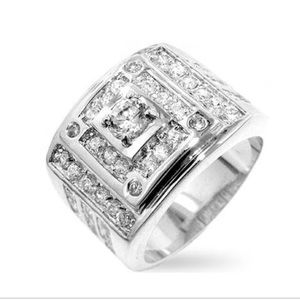 Men’s Rhodium Sterling Silver Ring